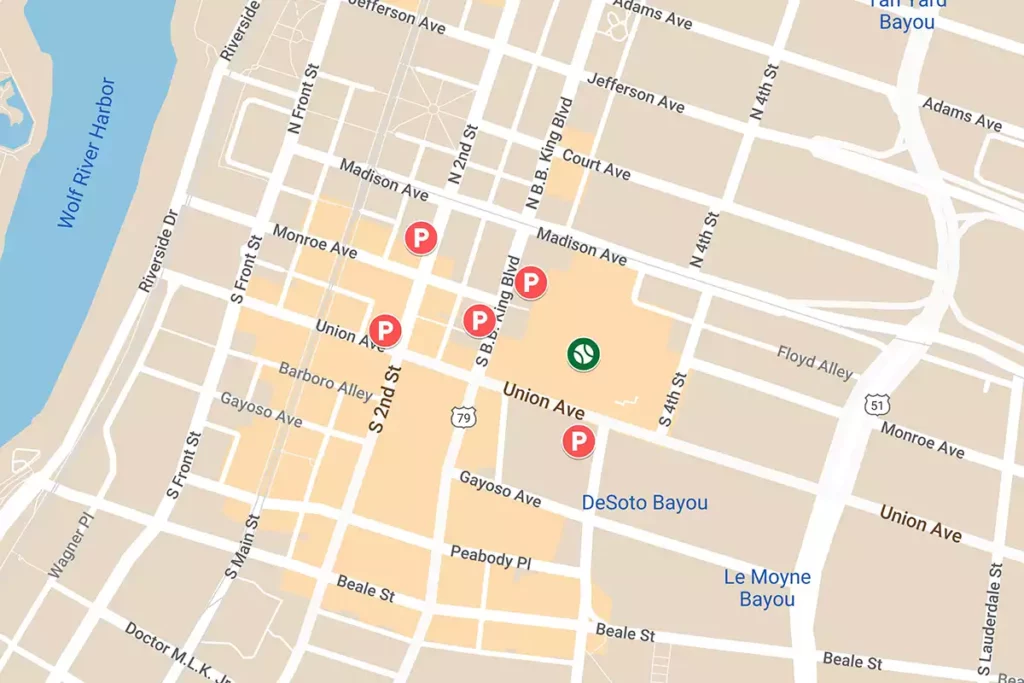 Memphis RedBirds Parking Map Google Maps